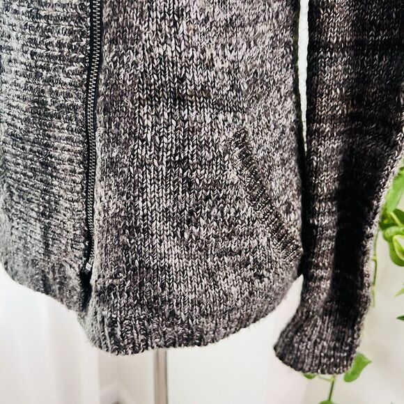 Gap Charcoal Gray Wool & Alpaca Blend Side Zip Knitted Sweater with Pockets XS - Picture 4 of 8